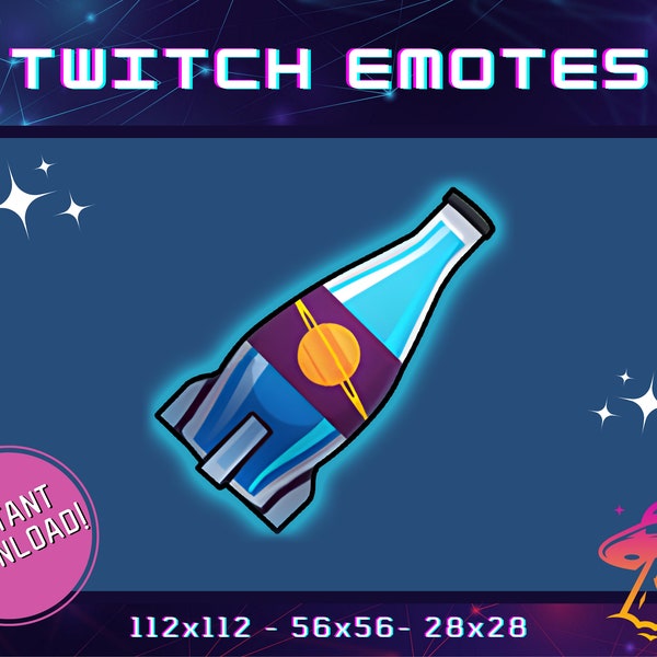 Nuka Bottle Quantum Twitch Emote | YouTube Emote | Discord Emote | Community Emote | Streamer Emote | Vault Tec Emote | Nuka Cola  Pip-boy