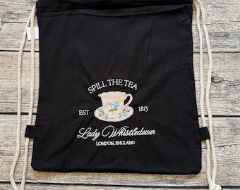 Bridgerton Spill the Tea Turnbeutel/Festivalrucksack/Baumwollrucksack