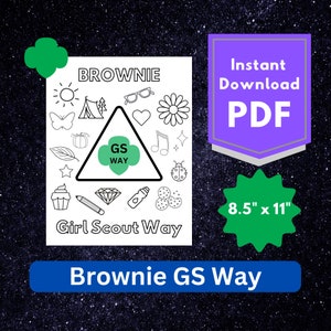 Girl Scout Way Badge Coloring Page - Troop Meeting Activity - Instant Download