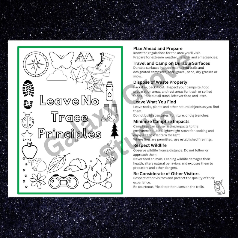 Leave No Trace Notecard Bundle Girl Scout Hiking Badge Daisy Brownie