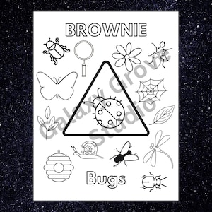 Girl Scouts Brownie Bugs Coloring Page - Badge Worksheet - Troop ...
