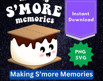 Imagen digital de campamento con S'mores - Creando recuerdos - Girl Scouts