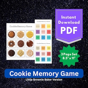 Gioco di memoria dei biscotti delle Girl Scout - Nuovo biscotto LBB 2026 - Attività per l&#39;incontro con i distintivi dei biscotti - Raduno dei biscotti - Little Brownie Baker