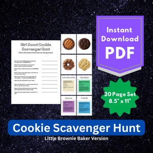 Girl Scout Cookie Schnitzeljagd-Spiel - Cookie Kundgebung Abzeichen Treffen - Cookie Spur - Little Brownie Baker - Daisy Brownie Junior Cadette