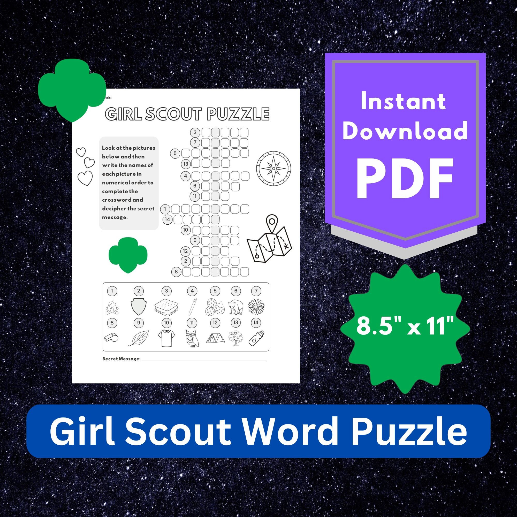 Girl Scouts Crossword Picture Puzzle Camping Coloring Page Daisy Girl Scouts Crossword Picture Puzzle Camping Coloring Page Daisy
