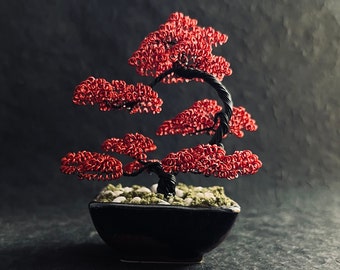 Handmade sculpture - Bonsai, Inspiring cherry trees typical of Japan, Sakura style, a perfect gift for birthdays