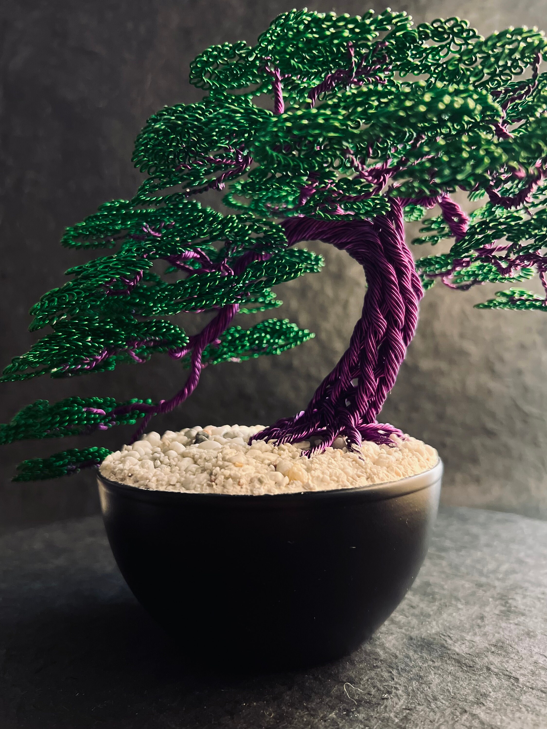 木製彫刻 置物 BONSAI Han-kengai /g/21hx23l, Bonsai-sculpture Handmade, a Perfect Gift
