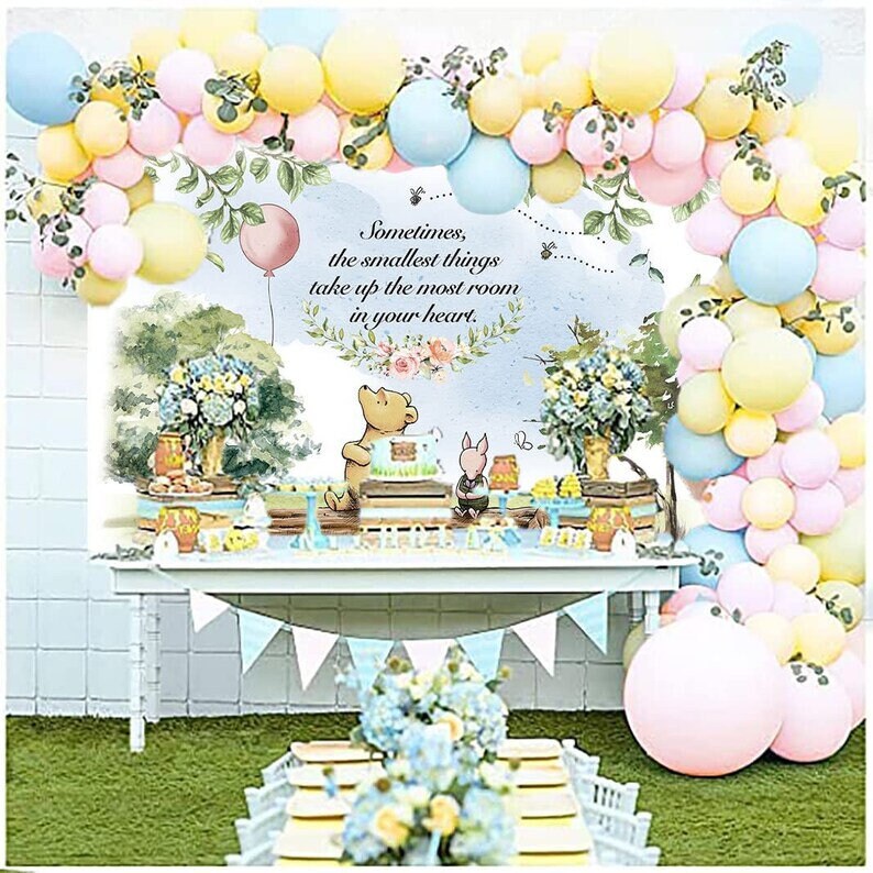 Winnie the Pooh Photography Backdrop 5x7ft Babyshower Decor Etsy