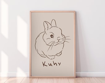 Custom Rabbit Portrait | Rabbit Portraits from Photos | Rabbit Portraits from Photos | Custom Small Paintings