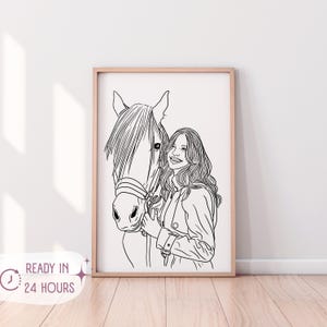 Regalos de caballos personalizados | Retrato de mascota personalizado | Regalo para amantes de los caballos | Regalo para amantes de los caballos | Regalo ecuestre