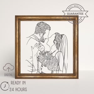 Aangepaste illustratie | trouwkaart |  individueel portret | huwelijksportret | op maat gemaakt familie cadeau voor moeder