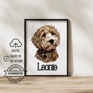 Personalized Dog Portrait | Animal portrait from photo | Pet Memorial Gift Pet Loss Custom Pet Gift Ideas