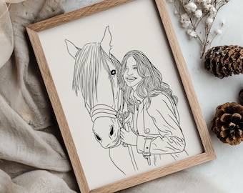 Personalized horse gifts | custom pet portrait | horse lover gift | gift for horse girls | equestrian gift