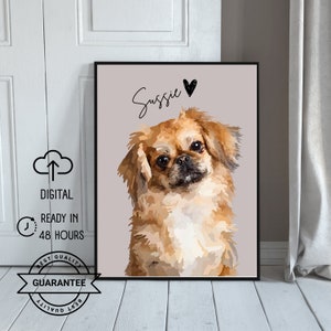 Personalized Pet Portraits with Pet Photo | Custom Dog Portraits | Digital Pet Portraits | Dog illustration cat art
