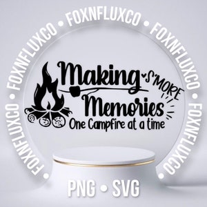 キャンプファイヤーで思い出を作る SVG PNG デジタルダウンロード