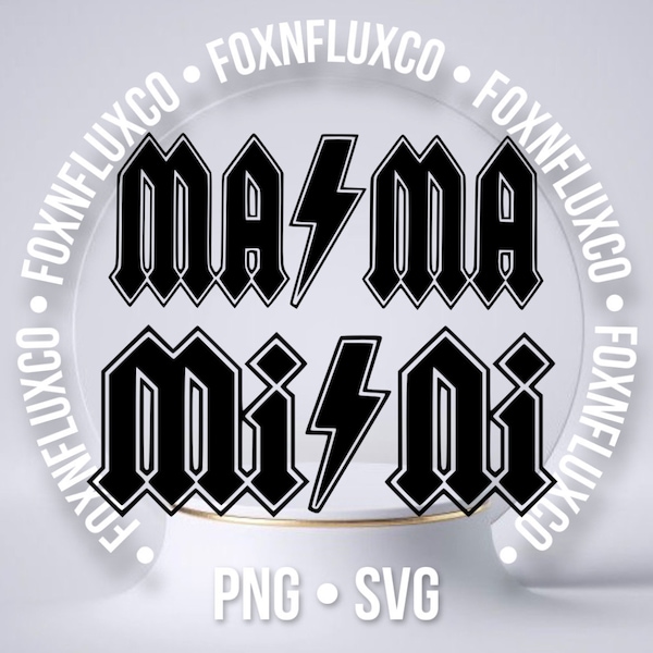 Mama & Mini Lightning SVG PNG Digital Download