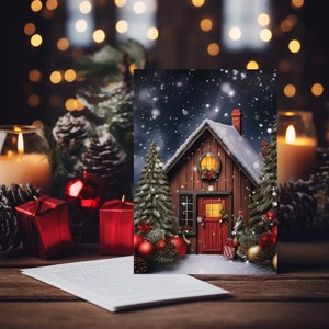De nuestra casa a la tuya, Tarjeta de Felicitación de Navidad, Tarjeta de Felicitación de Navidad, Tarjeta Imprimible, Regalo para un amigo