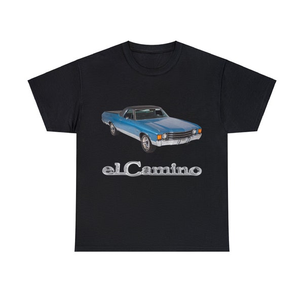 Blue 1972 Chevelle El Camino Heavy Cotton Tee T-Shirt T Shirt Gift