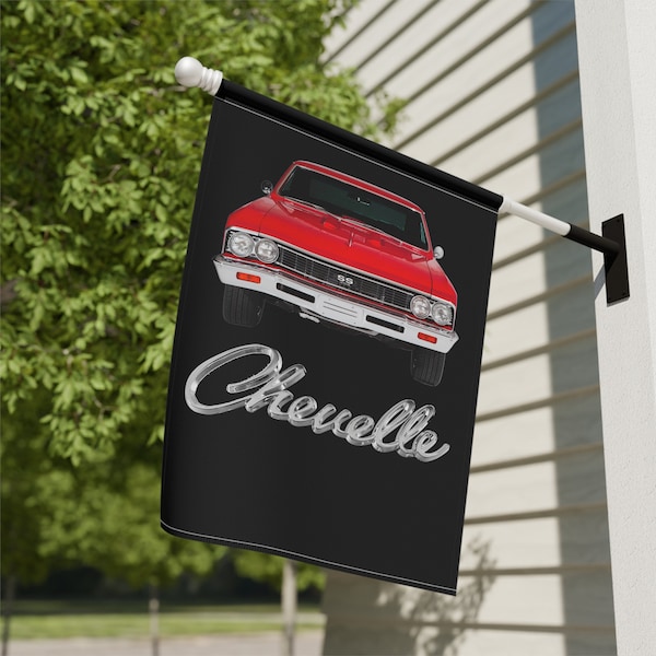 Red 1966 Chevelle Garden & House Banner Man Cave Bar