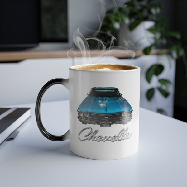 Awesome Chameleon Color Morphing Mug, 11oz Turquoise 1968 Chevelle gift