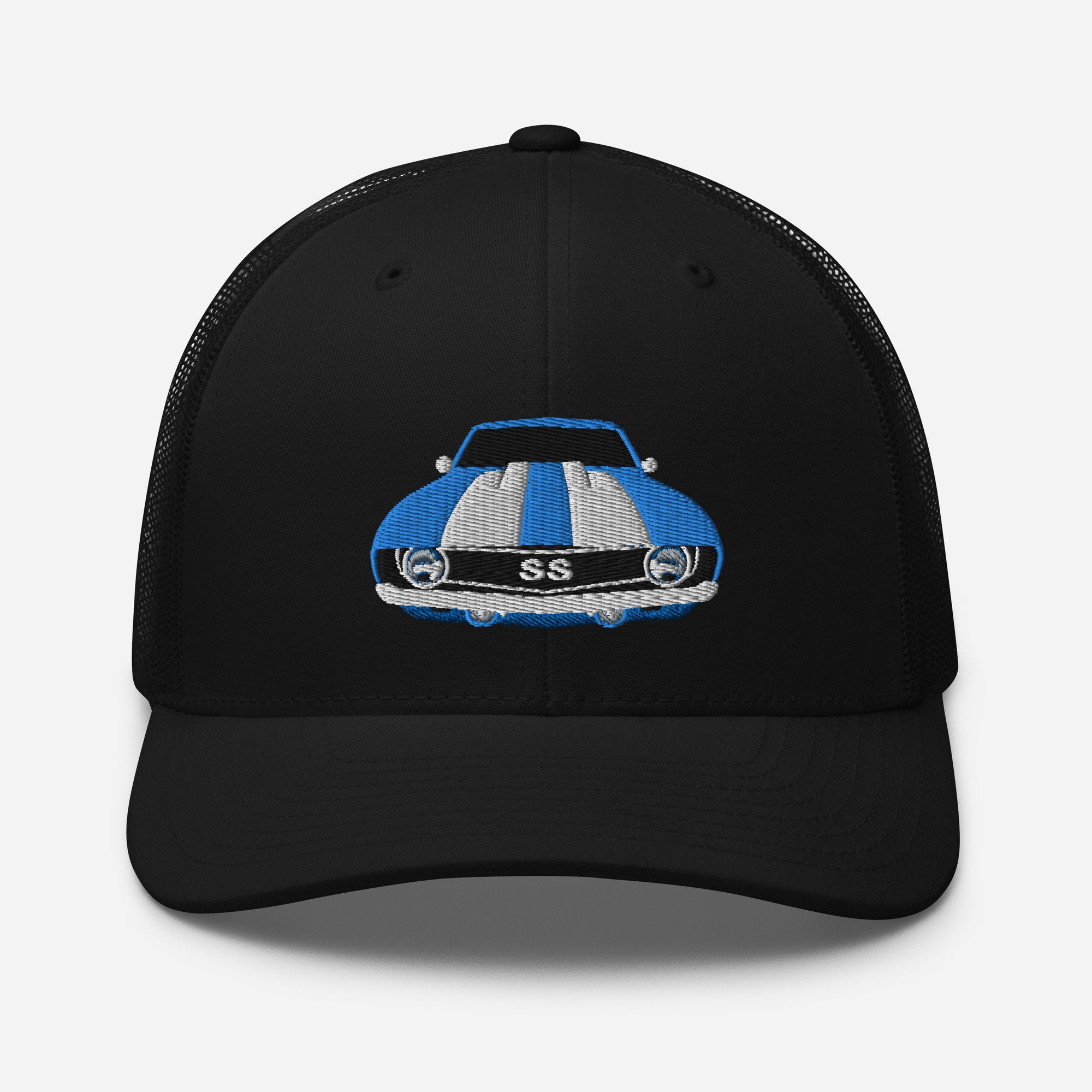 Official 1969 Camaro Silhouette Embroidered Flexfit Hat - Gray Chevrolet Cap, L/XL, GM Licensed