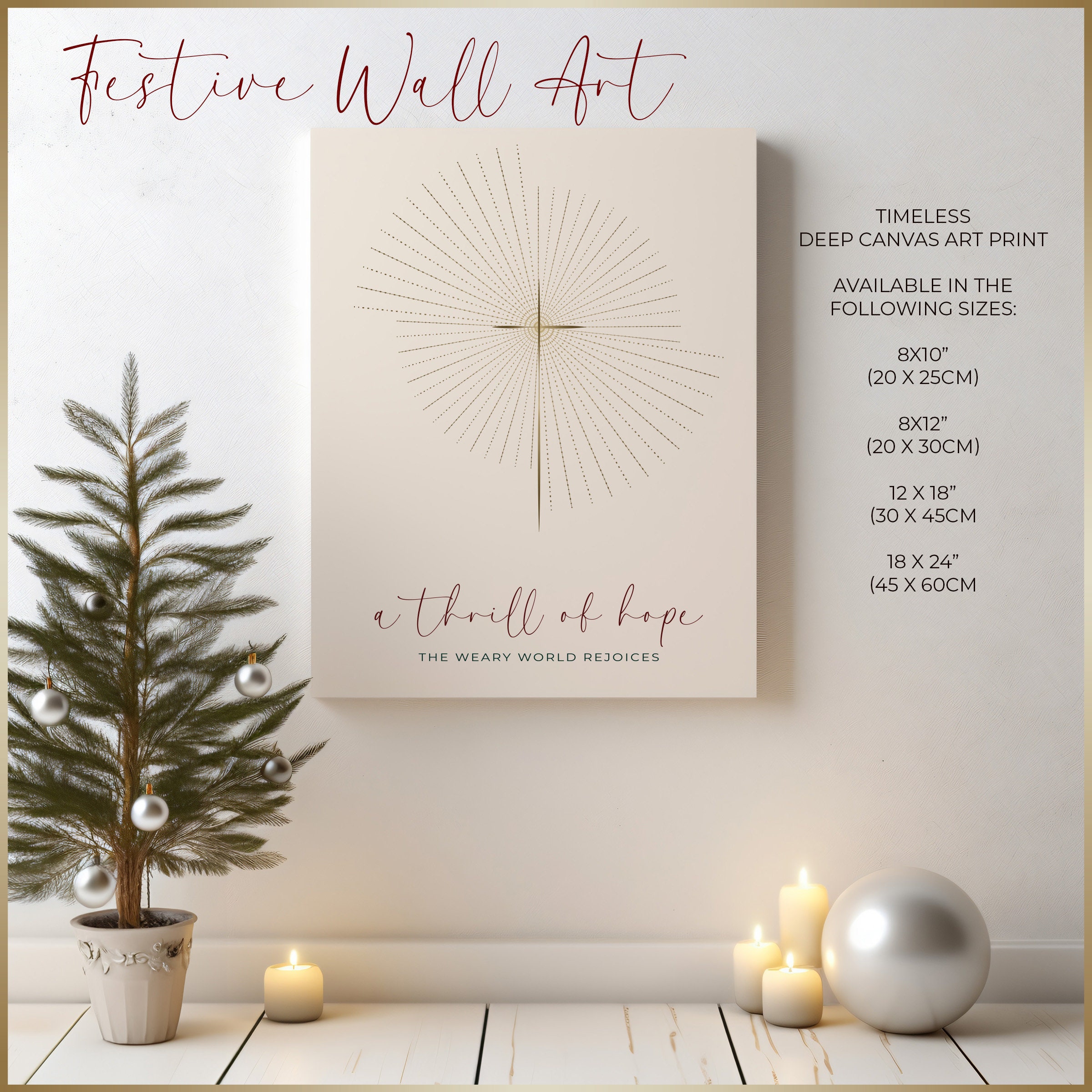 A Thrill of Hope Hymn Verse Printable Wall Art, O Holy Night Print ...