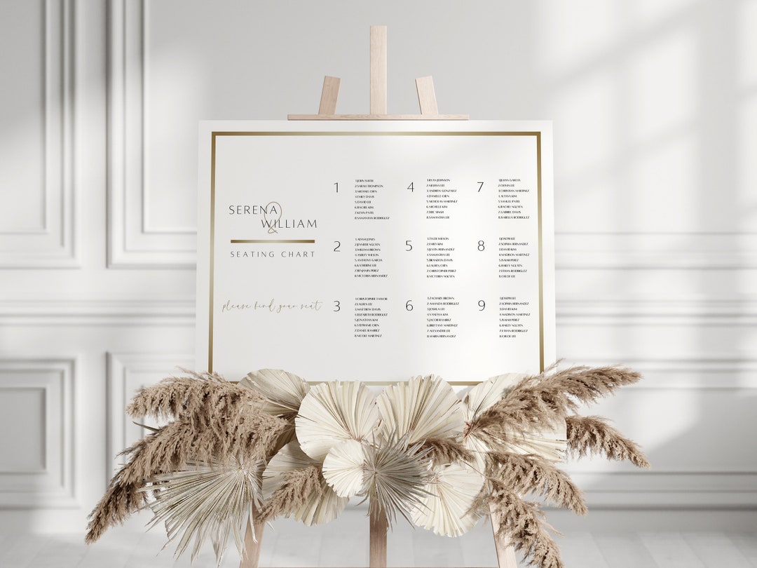 Wedding Seating Chart Template, Wedding Seating Plan With Free Planner ...