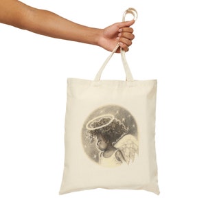 Little Angel Tote Bag, Guardian Angel Shopper, Unique Christmas Gift, Angel gift idea, cute angel gifts image 3