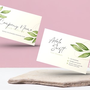Sage Green Business Card Design, Luxury Business Card, Minimalist and Modern Business cards Canva Editable Template, DIY Green Business Card