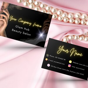 Nageltechniker-Visitenkarte, Nagelkünstlerkarte, bearbeitbare Nail Tech-Visitenkartenvorlage, Maniküristen-Visitenkarte, Nagel-Calling Card Canva