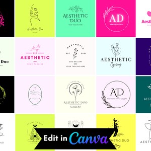Logo 100+ Design Beauty Logo Package, Premade Spa Logo, Aesthetics Logo, Premade Aesthetic Logo, Minimal Logo, Calligraphy Logo Kit Template