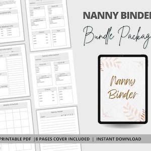 Nanny Binder, Nanny Planner, Nanny Log, Nanny Notes, Nanny Checklist, Nanny Guide, Nanny Template,Nanny Planner, Nanny Schedule,Nanny Bundle