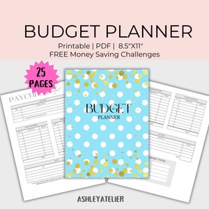 Budget Planner Printable PDF, Finance Planner, Bi-Weekly Budget, Monthly Budget, Weekly Budget, Paycheck Budget Printable, Budget Template