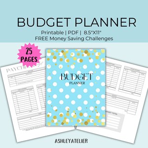 Budget Planner Printable PDF, Finance Planner, Bi-Weekly Budget, Monthly Budget, Weekly Budget, Paycheck Budget Printable, Budget Template