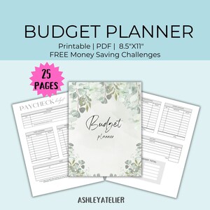 Budget Planner Printable PDF, Finance Planner, Bi-Weekly Budget, Monthly Budget, Weekly Budget, Paycheck Budget Printable, Budget Template