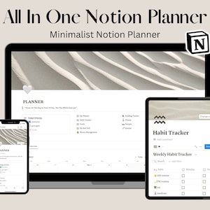 Notion Life Planner Template Minimalist Notion Digital Planner