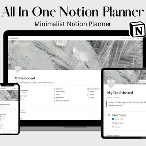 Notion Life Planner Template Minimalist Notion Digital Planner