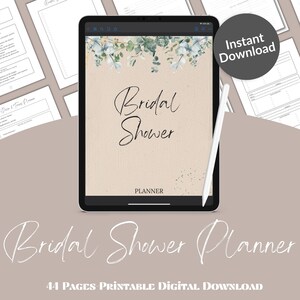 Bridal Shower Planner, Bridal Shower Planner Printable, Bridal Shower Program Template, Digital Bridal Shower Planner PDF GoodNotes