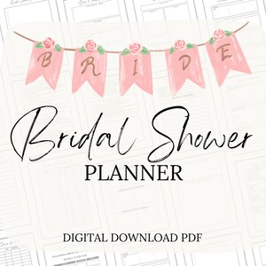 Bridal Shower Planner, Bridal Shower Planner Printable, Bridal Shower Program Template, Digital Bridal Shower Planner PDF GoodNotes
