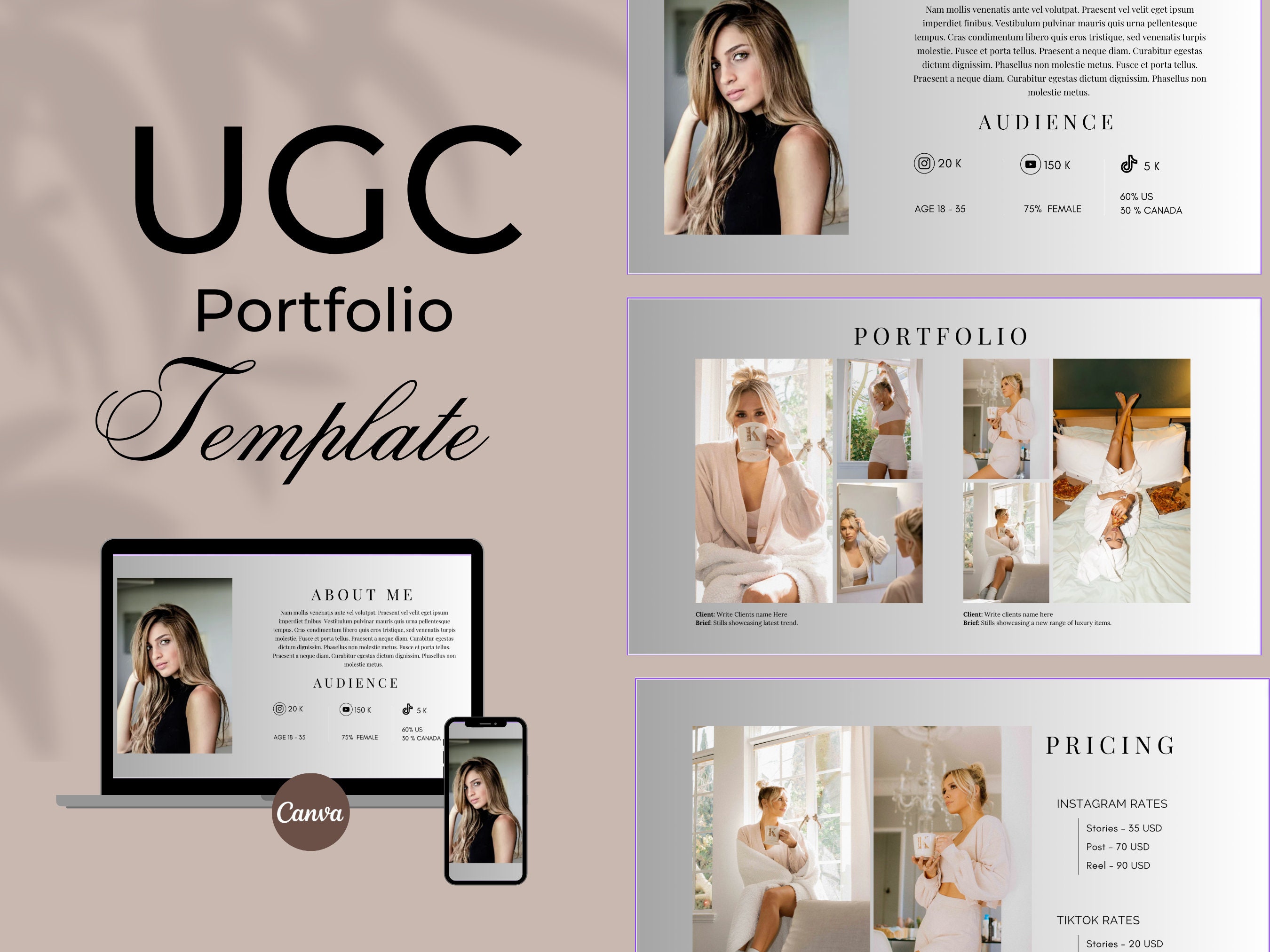 UGC Portfolio Template,editable Content Creator Resume,ugc Media Kit UGC Portfolio Template,editable Content Creator Resume,ugc Media Kit