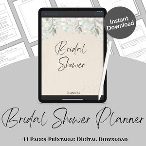 Bridal Shower Planner, Bridal Shower Planner Printable, Bridal Shower Program Template, Digital Bridal Shower Planner PDF GoodNotes
