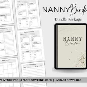 Nanny Binder, Nanny Planner, Nanny Log, Nanny Notes, Nanny Checklist, Nanny Guide, Nanny Template,Nanny Planner, Nanny Schedule,Nanny Bundle