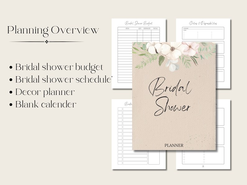 Bridal Shower Planner Bridal Shower Planner Printable Bridal Etsy