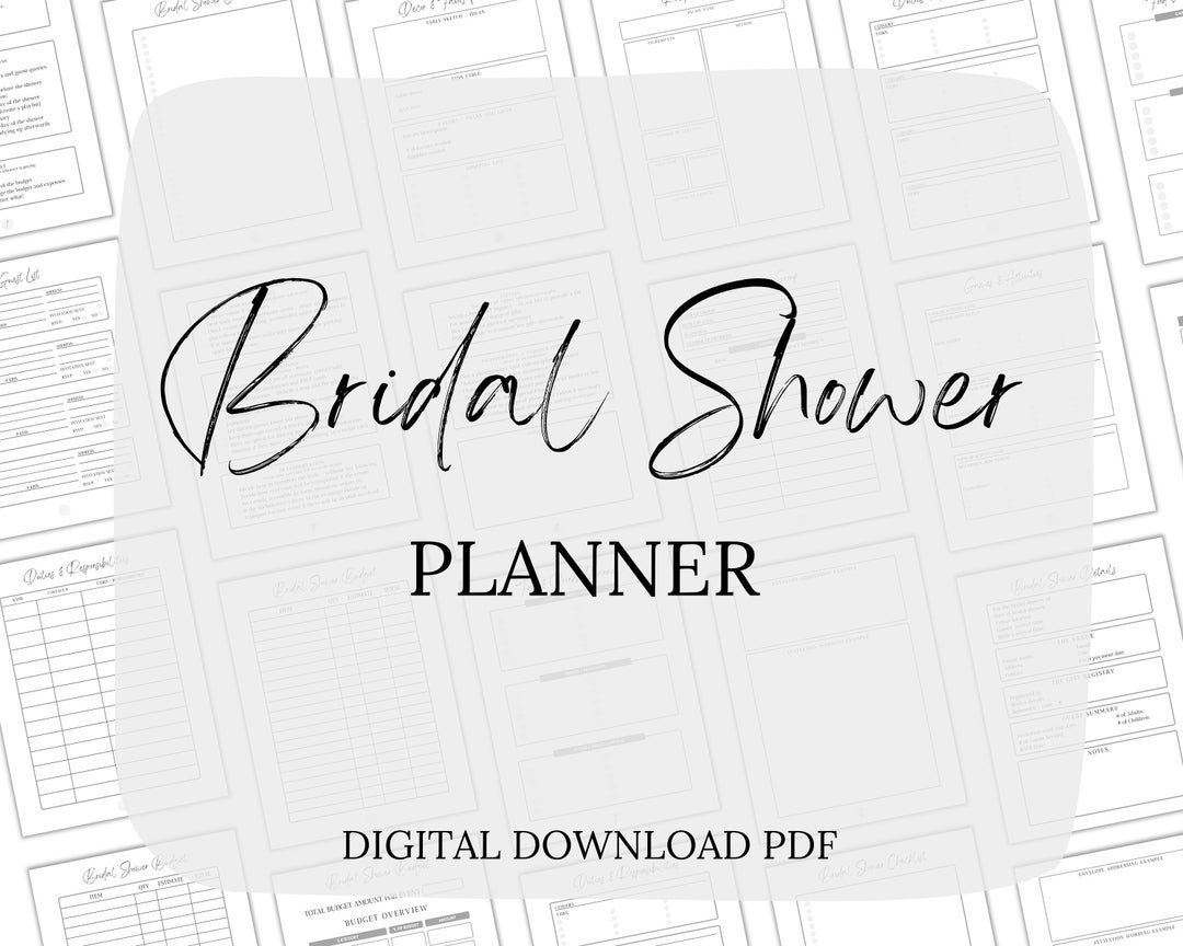 Bridal Shower Planner, Bridal Shower Planner Printable, Bridal Shower