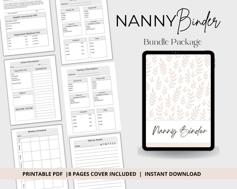 Nanny Binder, Nanny Planner, Nanny Log, Nanny Notes, Nanny Checklist ...