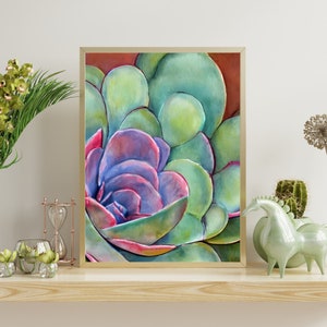 Printable Wall Art, Cactus Wall Art, Succulent Art, Cactus Painting, Southwest Desert Art, Boho Art, Southwest Decor, Original Digital Art