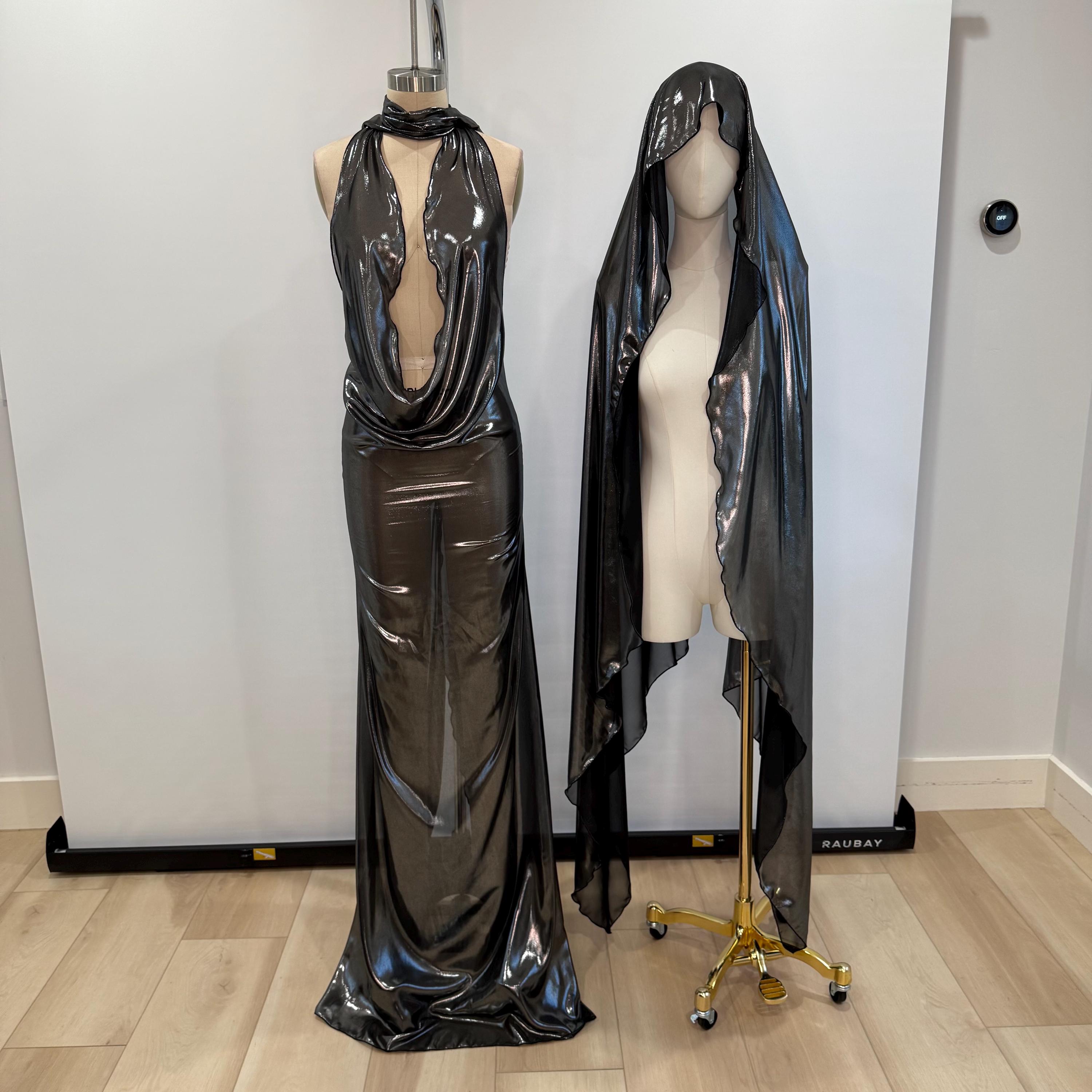 Anna Molinari (アンナ モリナーリ）ブラックスリップドレス S~M