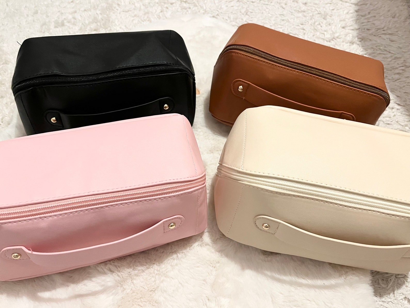 Large Capacity Travel Cosmetic Bag Organizer Makeup Brushes Slots