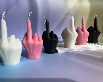 Creative Candles Middle Finger Shaped Gesture Scented Candles Niche Funny Quirky Gifts Home Decoration Ornaments Birthday Gifts