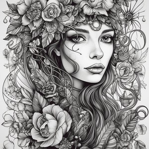 Tattoo Design, Adult Coloring Book, 50 Printable Coloring Pages - Etsy